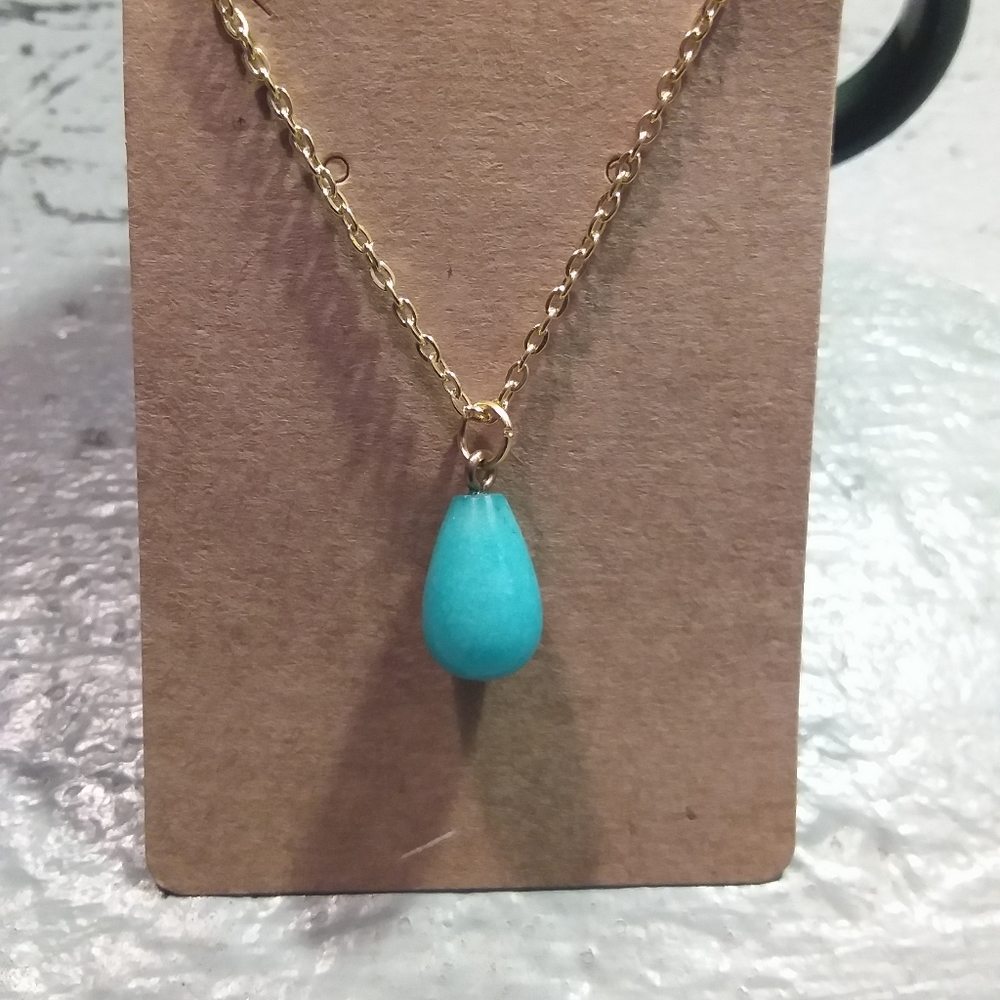 Blue Tear drop bead necklace